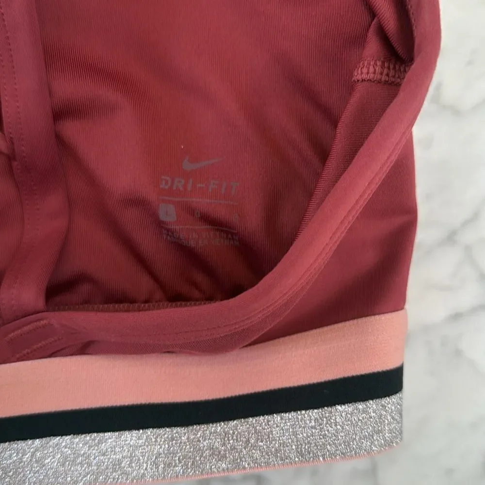 Nike Indy Glam Dunk Pink/Red Sports Bra Sz L